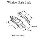 Sash / Cam Lock - Vinyl and Aluminum Sash Hardware, Diecast - Brass