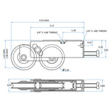 5104924 Rockwell 5104 End Adjust Tandem Roller For Sliding Glass Doors 1.5&quot; Wheels