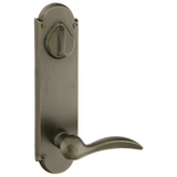 Emtek 7670 Sandcast Bronze #5 5-1/2" Keyed Sideplate Tubular Lockset, Passage/Single Keyed