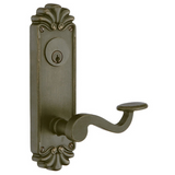 Emtek 6021 Tuscany #16 3-5/8" C-to-C Keyed Sideplate Lockset, Passage/Double Keyed - Lost Wax Cast Bronze Tubular