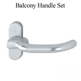 Hoppe Balcony Handle Set, Aluminum - Silver