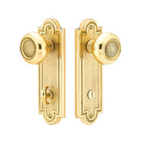Emtek 8224 Belmont Plate 3-3/8" CTC - Sideplate Lockset - Brass Thumbturn Privacy Non-Keyed Style