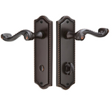 Emtek 8223 Rope Plate 3-3/8" CTC - Sideplate Lockset - Brass Thumbturn Privacy Non-Keyed Style
