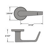 Falcon MA311 DG Privacy, Bedroom, or Bath Mortise Lock with Inside Lever Release, Dane Lever, Gala Rose