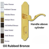 G-U Capri Handle & 45mm Plate, Active, Keyed with Thumbturn (Handle Above Cylinder), 854-15596