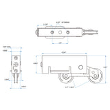 5433925 Precision Bearing 1-13/16 inch Wheel Stainless Steel Sliding Door Adjustable Tandem Roller