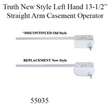 New Style Truth Ellipse Left Hand 13-1/2 Inch Straight Arm Casement Operator - Choose Color