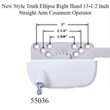 13-1/2 Inch Straight Arm Casement Operator - Choose Color, New Style Truth Ellipse - Right Hand