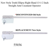 13-1/2 Inch Straight Arm Casement Operator - Choose Color, New Style Truth Ellipse - Right Hand
