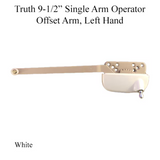 Truth Ellipse 9-1/2 Single Arm Operator, Offset Arm - White, Left Hand