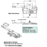 Truth Dyad Casement Operator, Wood windows, Link offset down, Left hand