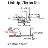 Truth Dyad Casement Operator, Wood windows, Link offset down, Right hand