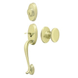 Riversdale Handleset with Flat Round Knob Entry