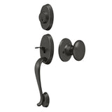 Riversdale Handleset with Flat Round Knob Entry