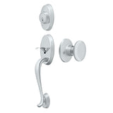 Riversdale Handleset with Flat Round Knob Entry