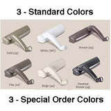 Casement SASH LOCK, 2-3/8 inch holes c-c, Right, Choose Color