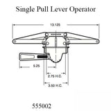 Truth Operator, Single Pull Lever,13-1/8 inch - longer F-Plate