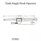 Truth Operator, Pull Lever, Single Hook, 20-1/2 inch