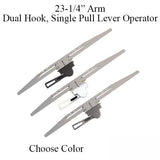 Operator, Dual Hook, Lever, 23-1/4" - longer "F" plate