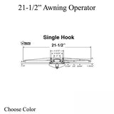 Truth Awning Operator, 21-1/2 inch Single Hook Roto Gear Operator Choose Color