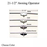 Truth Awning Operator, 21-1/2 inch Single Hook Roto Gear Operator Choose Color