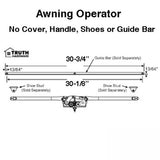 28-3/4 inch Awning roto crank operator, Dual Arm Entrygard window