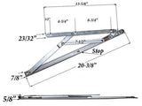 4 Bar Commercial Window Hinge, 7/8 X 20 In. Heavy Duty Window Track, Truth - Stainless Steel