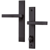 56005504 Rockwell 56 series Contemporary Privacy Multipoint Door Handle Set With 7.874quot; CTC Screwholes in Antique Black Finish