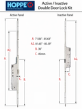 HLS-ONE 3-point Lock KIT, Double Door System w/45MM backset, choose door thickness,  80” Door shoot bolts 3686992