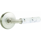 Emtek 8210 Select Brass Lever Handle With Stem And Watford Rosette Privacy Set