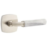 Emtek 5306  Select Brass Lever Handle With Stem And Urban Modern Rosette Dummy, Pair