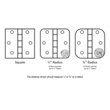 Emtek 91024 Residential Plain Bearing Hinges (Pair), 4" x 4" with 1/4" Radius Corners, Plated Steel