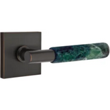 Emtek 5112 Select Brass Lever Handle With Stem And Modern Rectangular Rosette Passage Set