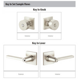 Emtek Modern Brass Key In Leverset - Luzern Lever with Rosette Options - Single Cylinder