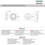 Emtek Round Stainless Steel Single Cylinder Deadbolt - S50001SS