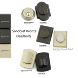 Emtek 8457 #1 Sandcast Bronze Deadbolt With Flap - Single Cylinder