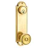 Emtek 8997 Delaware 5-1/2" Center-to-Center Keyed Sideplate Lockset, Passage/Double Keyed - Brass Tubular