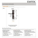 Emtek 8042 STRETTO Narrow Trim Lockset, 2" x 10" Modern Rectangular Keyed, Brass Tubular, Dummy (Pair)