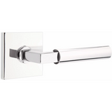 Emtek 5210 Select Brass Lever Handle With Stem And Square Rosette Privacy Set