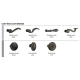 Emtek 471224 Tuscany Sectional Entrance Handleset - Lost Wax Cast Bronze Tubular - Single Cylinder