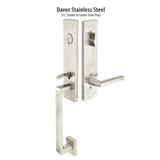 Emtek S40100 Davos Stainless Steel Entrance Handleset - Stainless Steel Tubular - Dummy