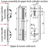 LOCK WITH CYLINDER BORE 1-3/8" (35MM) BS, 7-7/8" (200MM) PZ