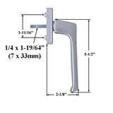 TILT & TURN DIRIGENT-F INSIDE HANDLE, 7 X 33MM SPINDLE
