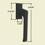 TILT & TURN DIRIGENT-F INSIDE HANDLE, 7 X 33MM SPINDLE