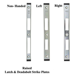 NON-HANDED LATCH & DEADBOLT STRIKE PLATE, 1/4 INCH RAISED