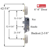 GU SECURITY AUTOMATIC DOOR LOCK, 6'8" DOOR, STAINLESS STEEL
