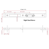 STRIKE PLATE, LATCH & DEADBOLT, RAISED RIGHT HAND