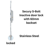 G-U / Ferco Secury S-Bolt Inactive Door Lock for Lever Handle - 60mm backset