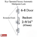 SECURY AUTOMATIC MULTIPOINT LOCK, KEY OPERATED, 65/92 GEAR DRIVEN 6-8 DOOR