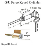 G-U / FERCO CYLINDER FOR 1-3/4 OR 2-1/4 DOOR, SCHLAGE - KEY - SATIN CHROME